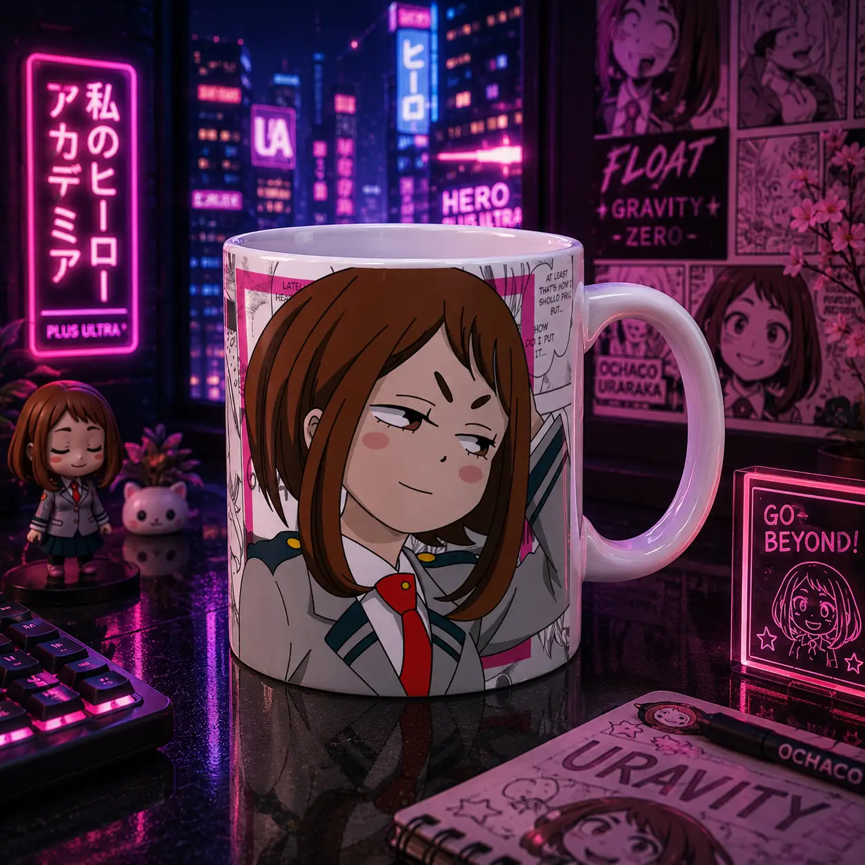 Taza anime heroína espacial kawaii — fan art