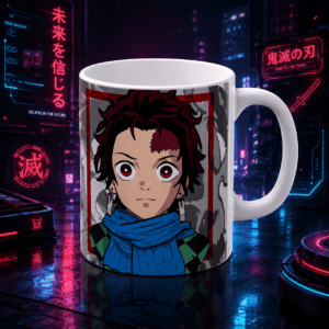 Taza anime cazador de demonios — respiración del agua